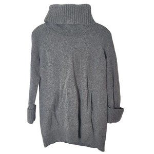 Gap Womens Oversized Size‎ Medium Gray Long Sleeve Turtleneck Sweater W/ Pocket